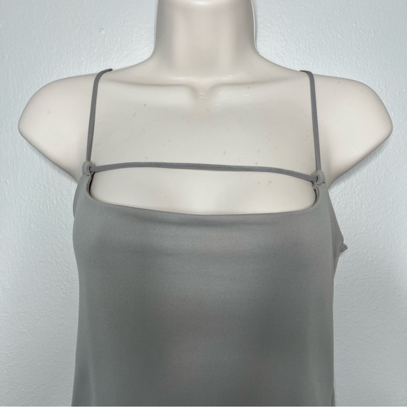 Abercrombie and Fitch Women Bodysuit Small Soft AF Tan Gray Thong Dipped‎ Back - Picture 5 of 9